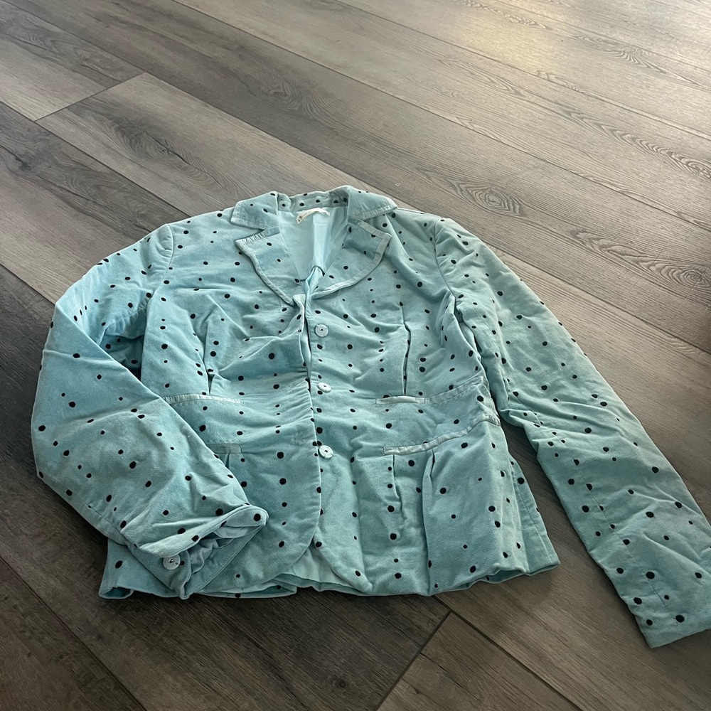 Chic Mint Polka Dot Women's Blazer